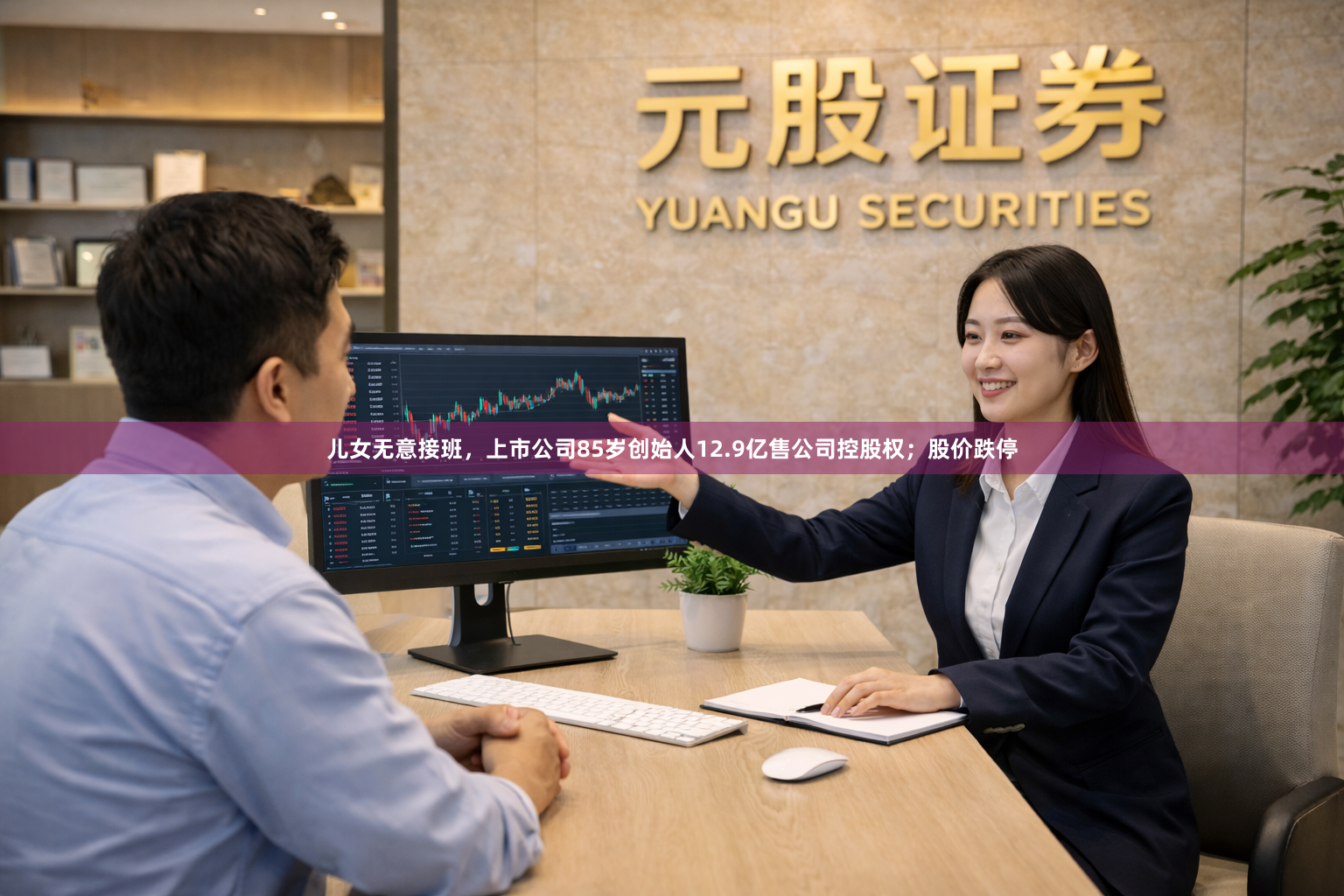 儿女无意接班，上市公司85岁创始人12.9亿售公司控股权；股价跌停